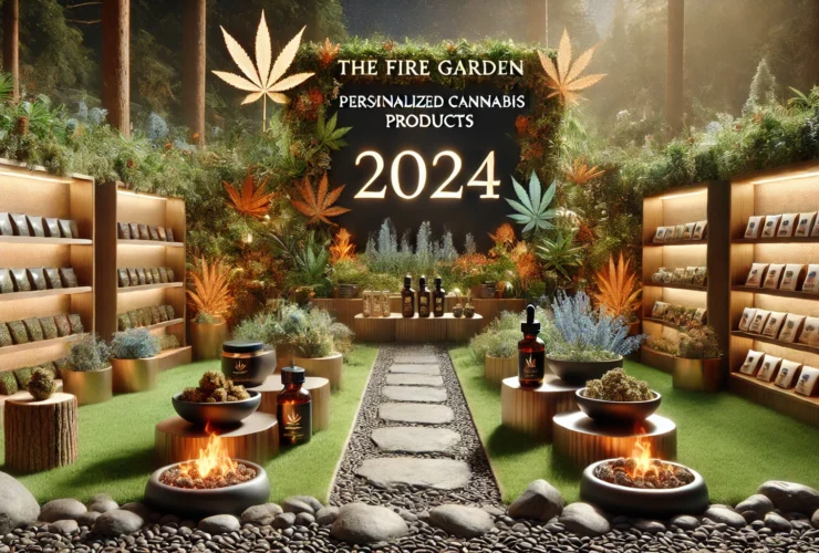 DALL·E 2024-09-06 10.18.39 – A realistic banner featuring personalized cannabis products in 2024. Display cannabis products like oils, edibles, and dried flower buds in a lush, na